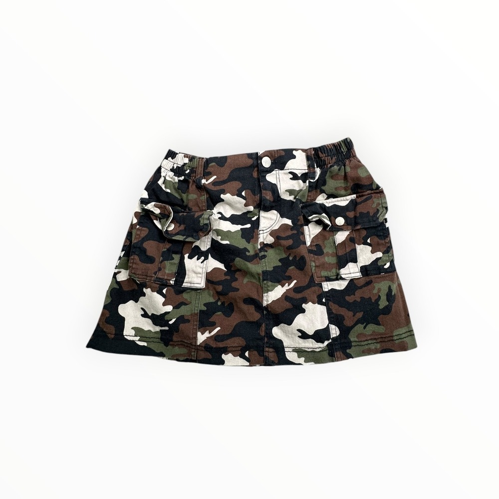 Fourteen Twenty-Six Skirt Womens L‎ Camo Cargo Mini Skirt Utility Woodland Green
